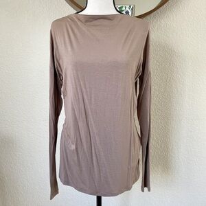 Vince Boatneck Long Sleeve Brown Top